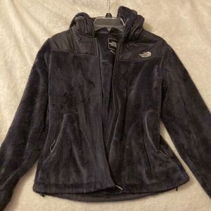 North Face fuzzy zip up jacket